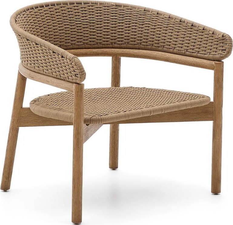 Dřevěné zahradní křeslo v přírodní barvě Arinella – Kave Home