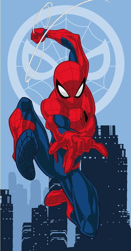 Červeno-modrá bavlněná dětská osuška 70x140 cm Spider-man