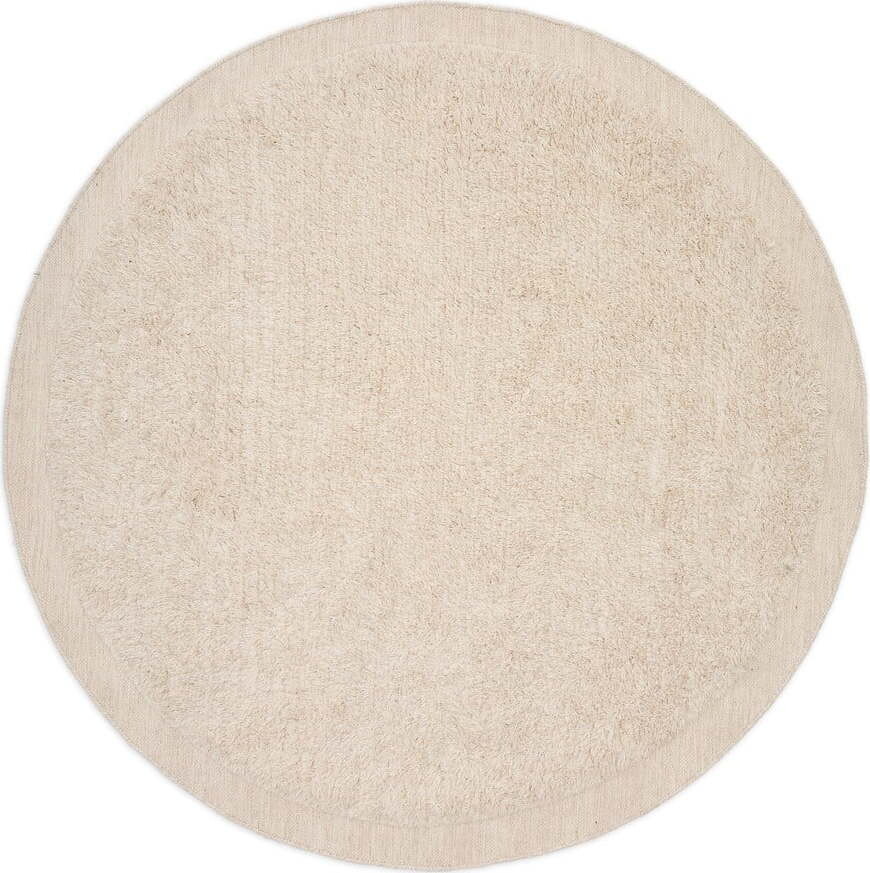 Krémový ručně tkaný vlněný kulatý koberec ø 200 cm Marely – Kave Home