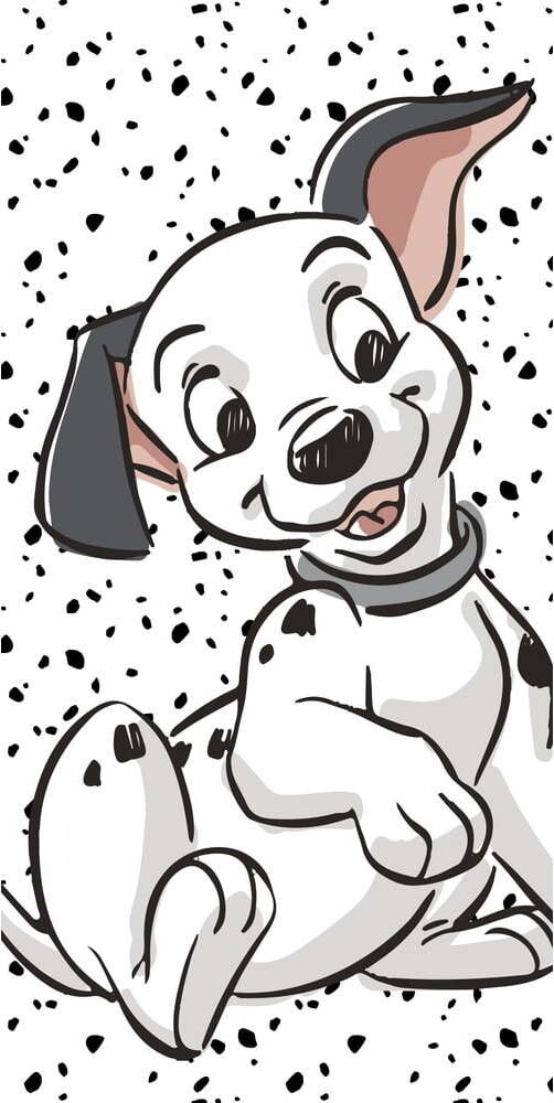 Černobílá bavlněná dětská osuška 70x140 cm 101 Dalmatians 