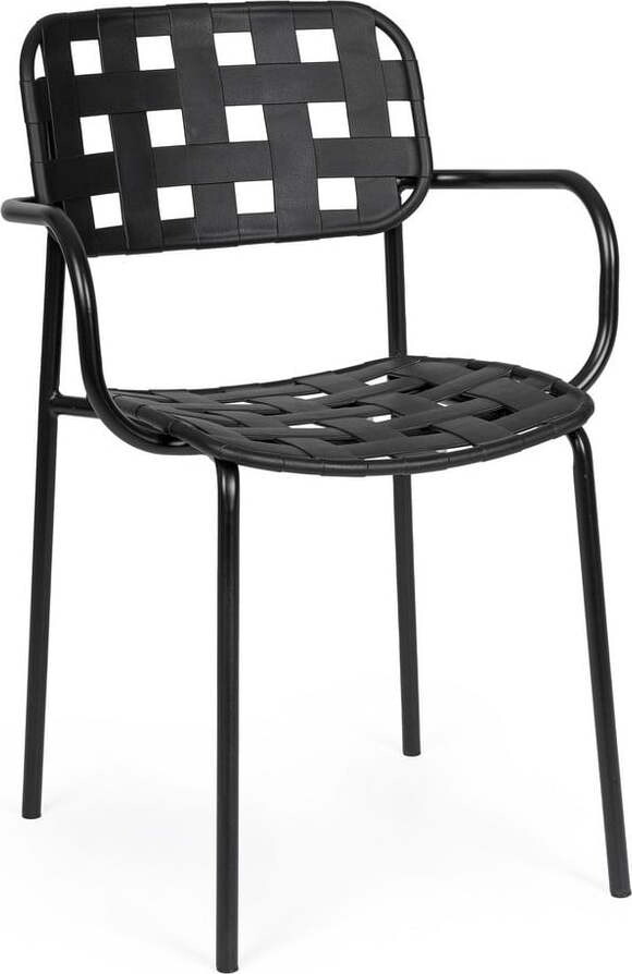 Černé kovové zahradní židle v sadě 4 ks Clover – Bizzotto