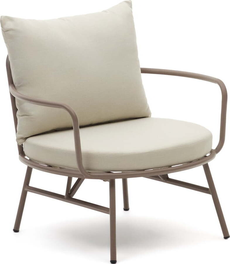 Béžovo-růžovofialové kovové zahradní křeslo Bramant – Kave Home