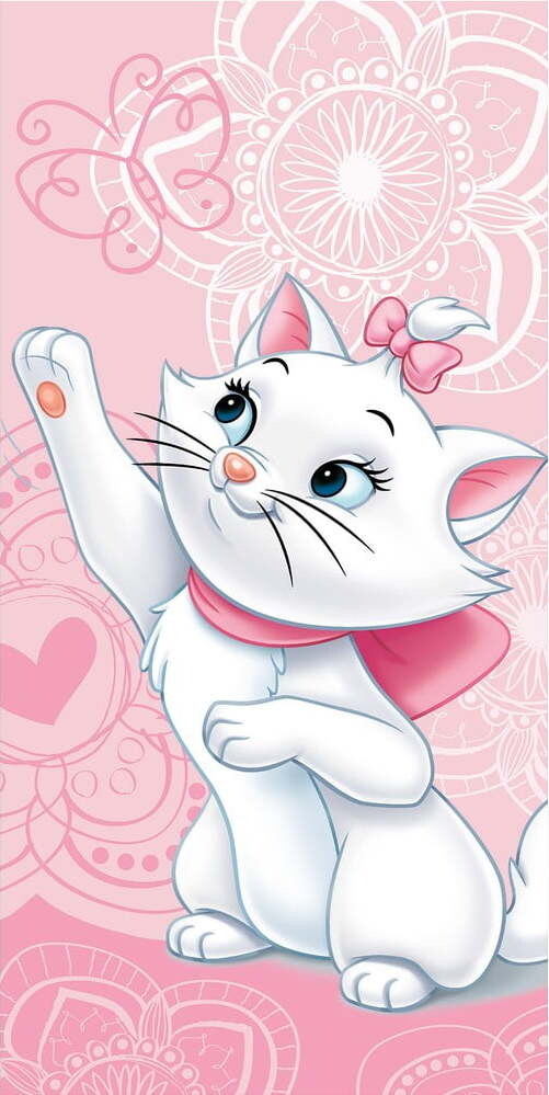 Růžová bavlněná dětská osuška 70x140 cm Marie Cat 