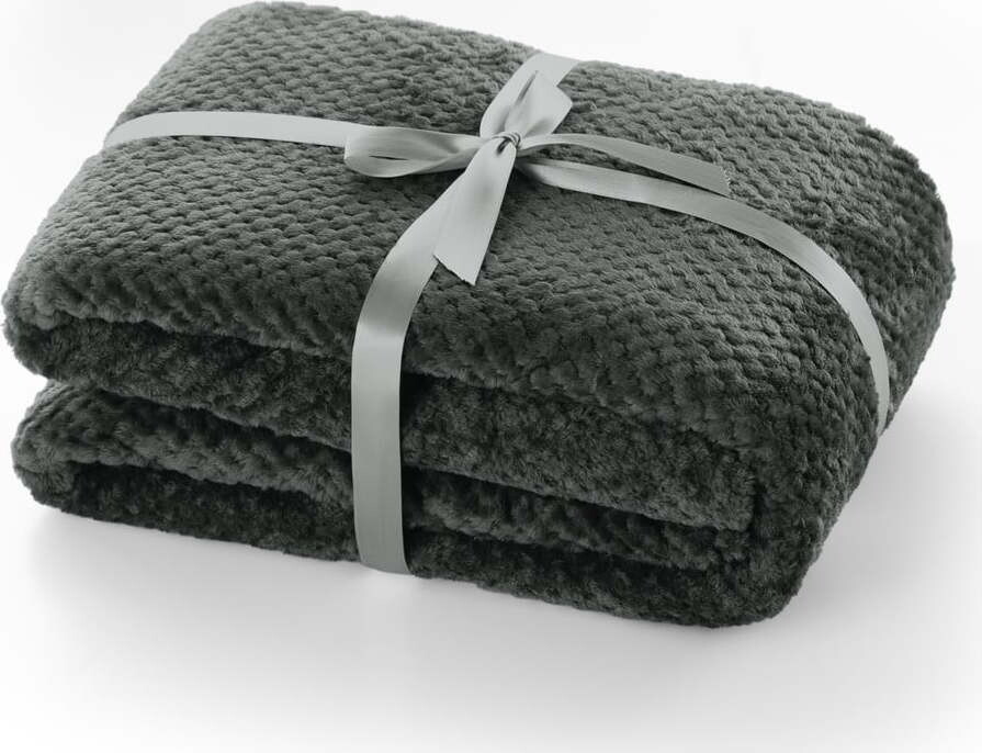 Tmavě šedá deka z mikrovlákna DecoKing Henry, 200 x 150 cm