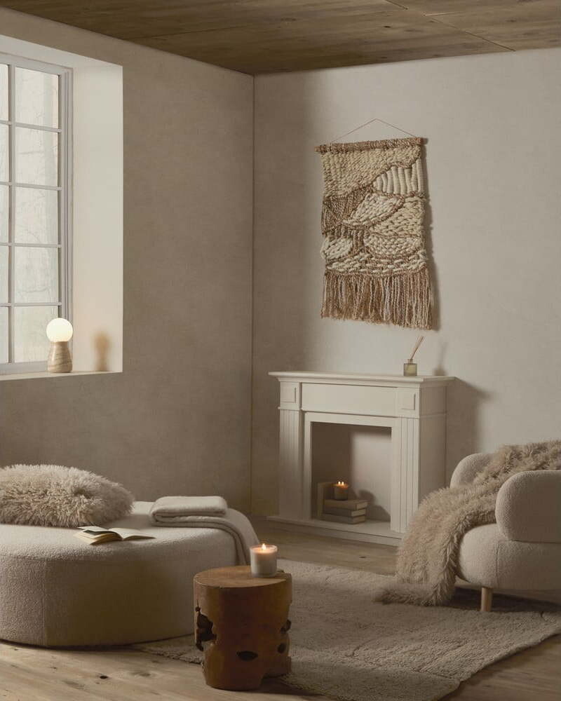 Krémový ručně tkaný vlněný koberec 200x300 cm Nak – Kave Home