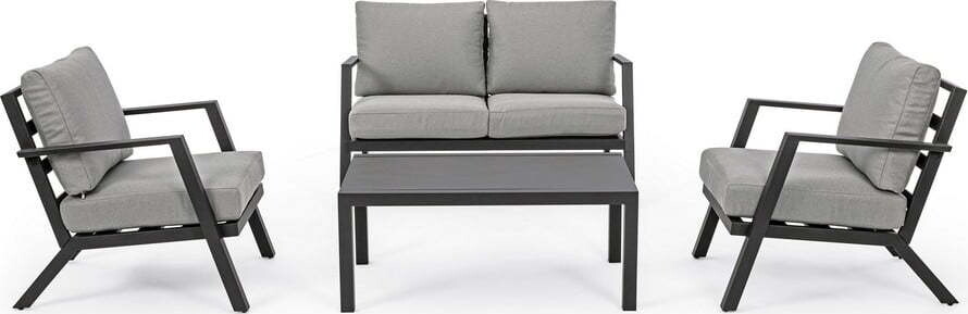 Šedý hliníkový zahradní lounge set pro 4 Harley – Bizzotto