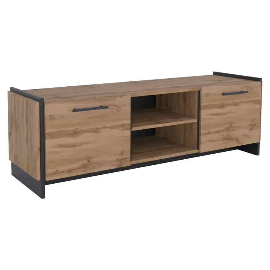 Tempo Kondela TV stolek AMONI 2D, dub wotan/černá