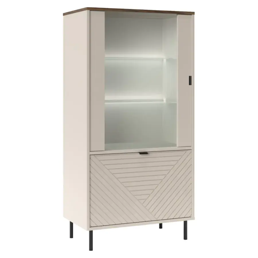 Tempo Kondela Nízká vitrína EYCO 1D1W, kašmír