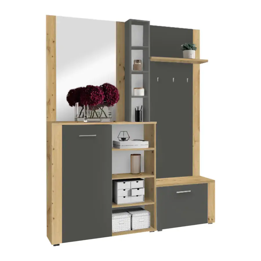 Tempo Kondela Předsíňová sestava FANDU, dub artisan/grafit