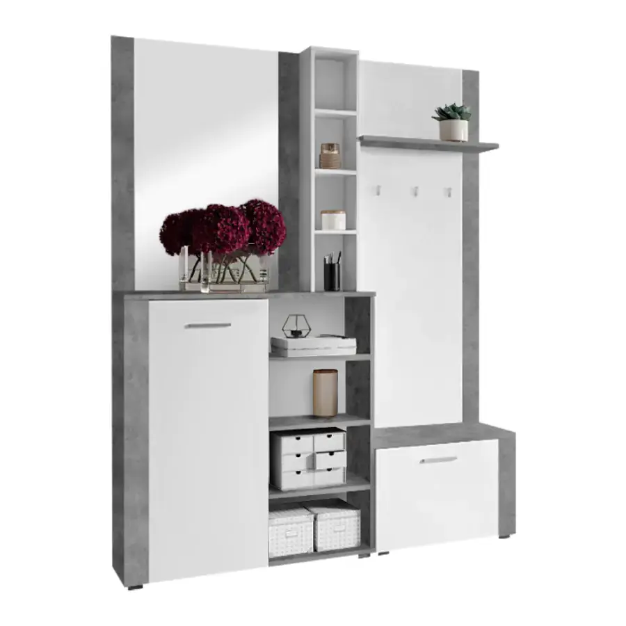 Tempo Kondela Předsíňová sestava FANDU, bílá/beton