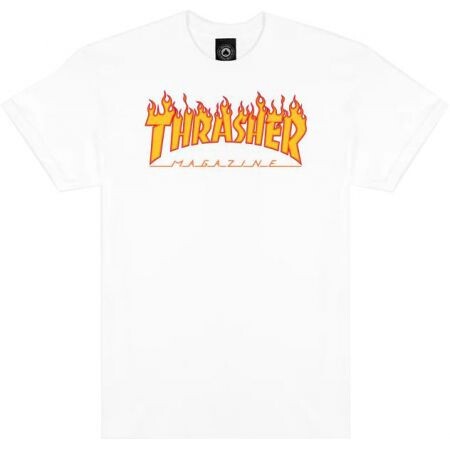 Triko Thrasher Flame Logo - Bílá - L
