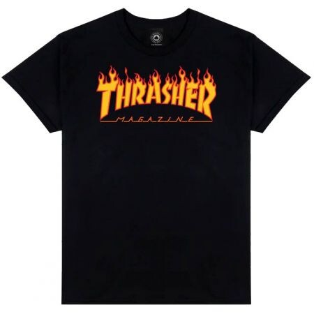 Triko Thrasher Flame Logo - Černá - Xl