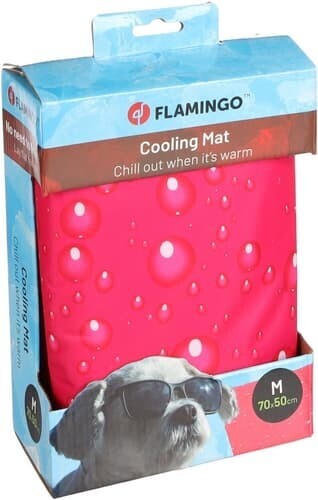 Flamingo chladicí podložka Fresk Drop, fuchsiová - velikost M: D 70 × Š 50 cm