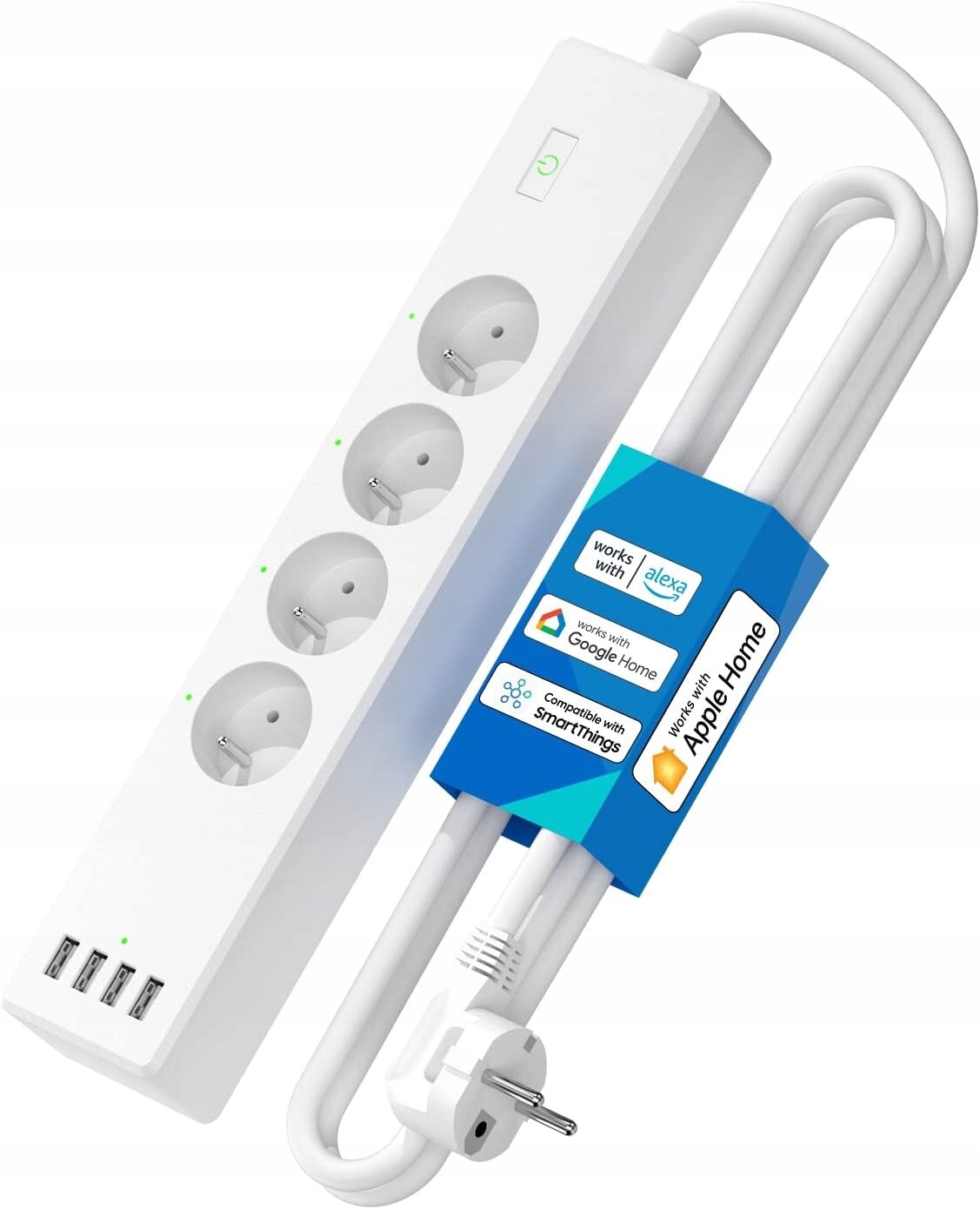 Zásuvková Lišta Meross 1,5 m 4 Zásuvky Alexa Google Home