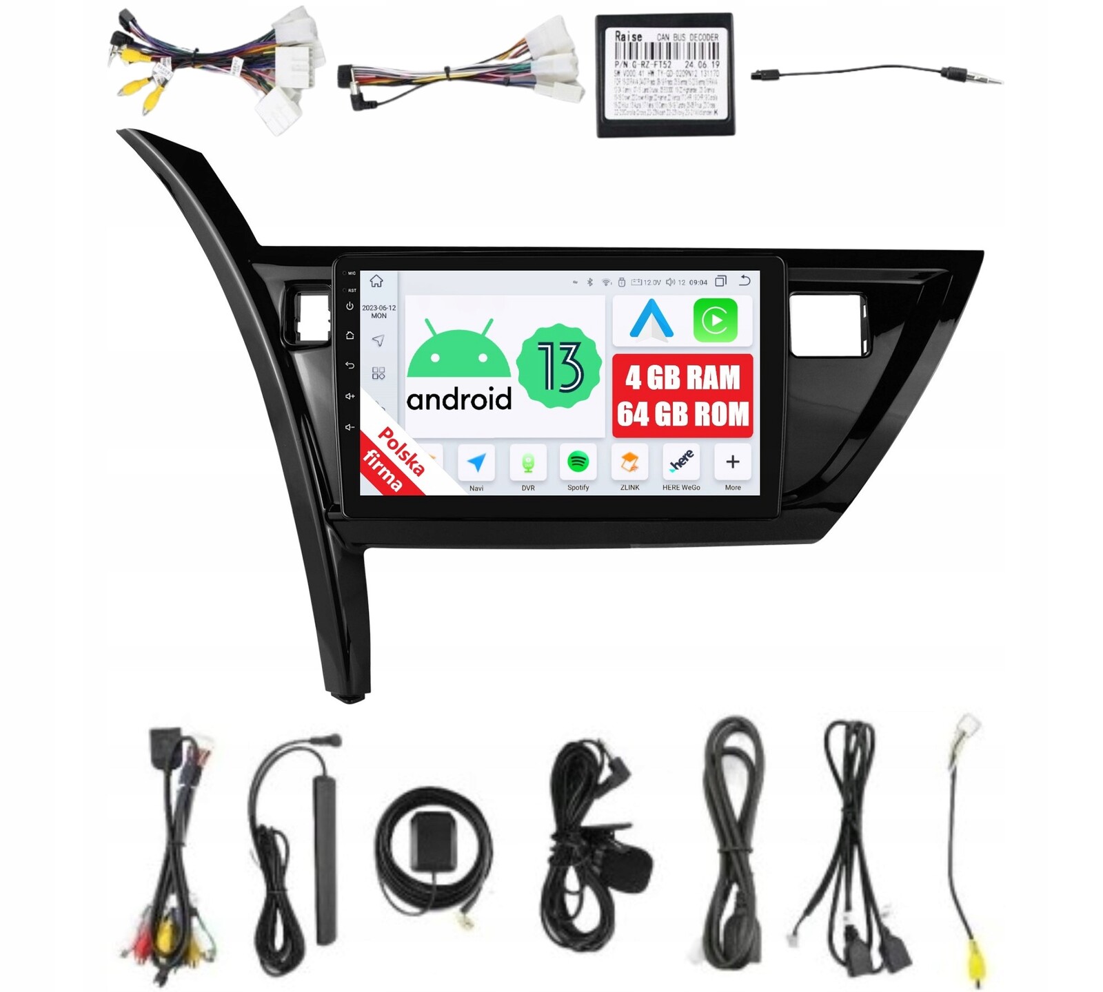 2DIN Rádio Navigace Pro Android Toyota Corolla 11 XI 4/64 Gb Dsp Carplay Lte