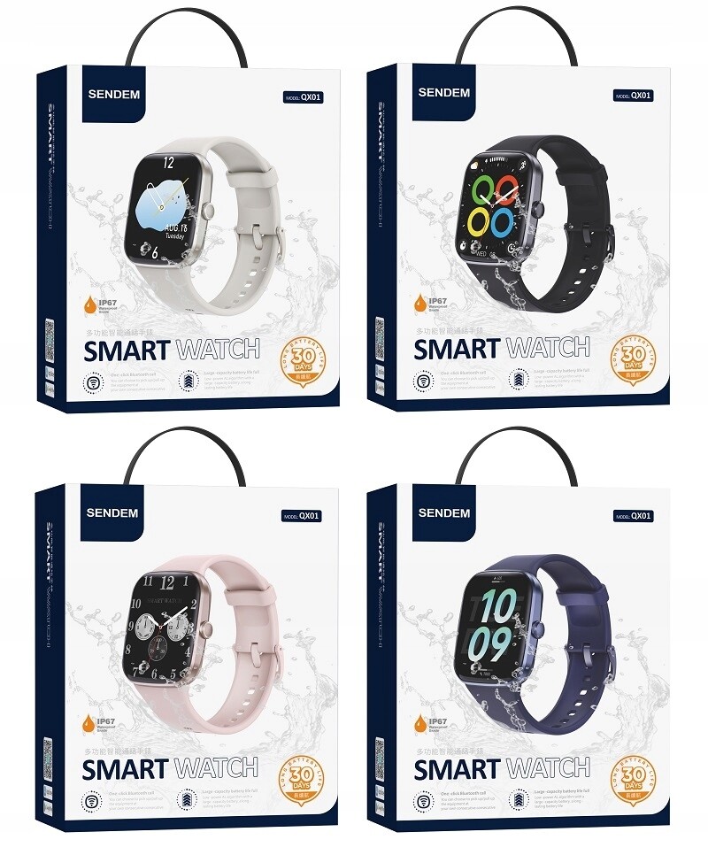 Chytré Hodinky Sendem QX01 Multifunkční Bílé Monitorování Zdraví Aktivita