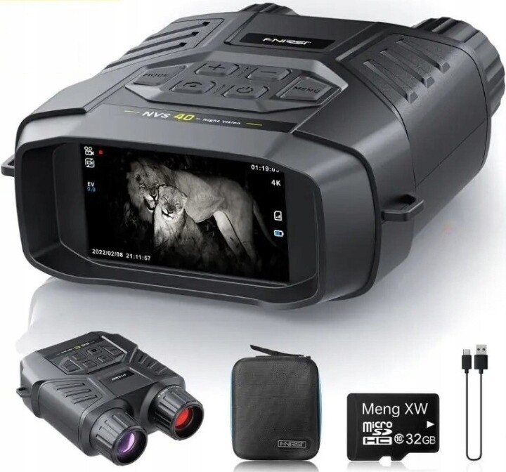 Noční vidění dalekohledová kamera pro noční vidění 4K Ultra Hd Ir 32GB Fnirsi NVS-40