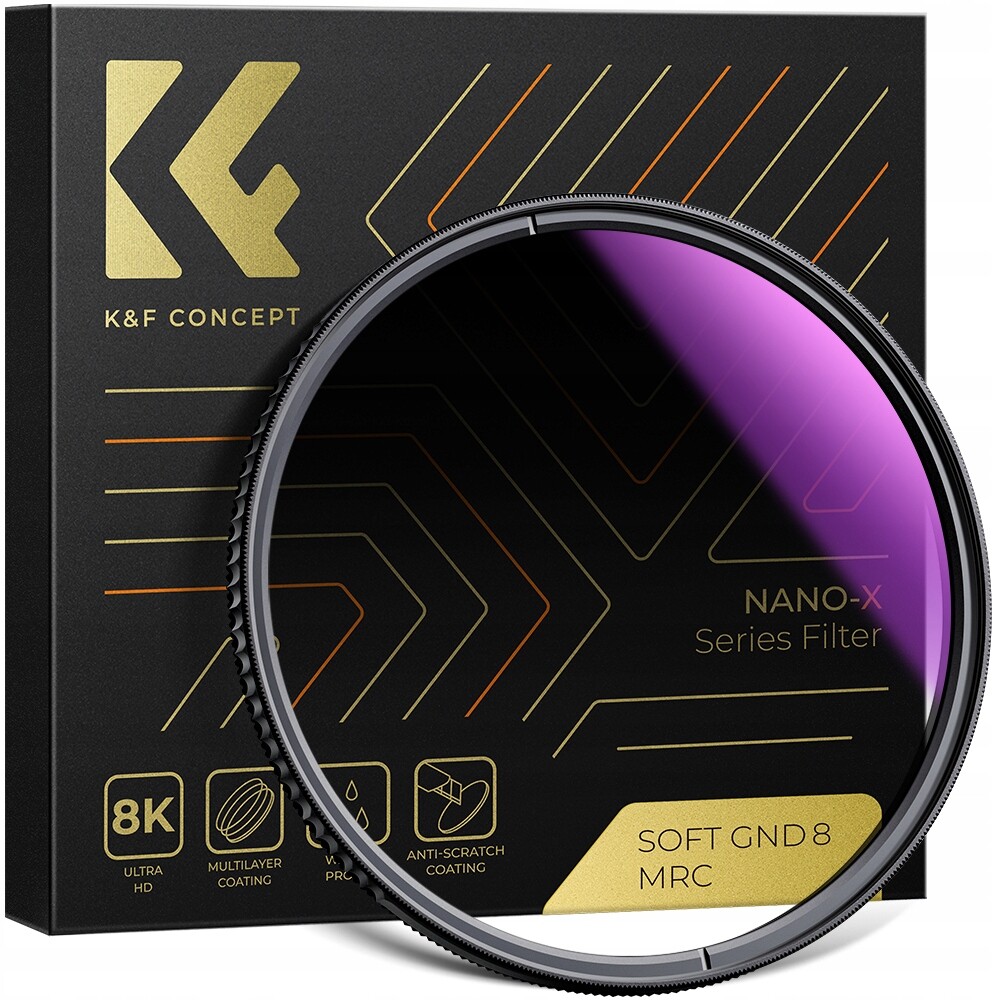 Poloviční šedý filtr K&f Concept Nano X GND8 Soft 77 mm