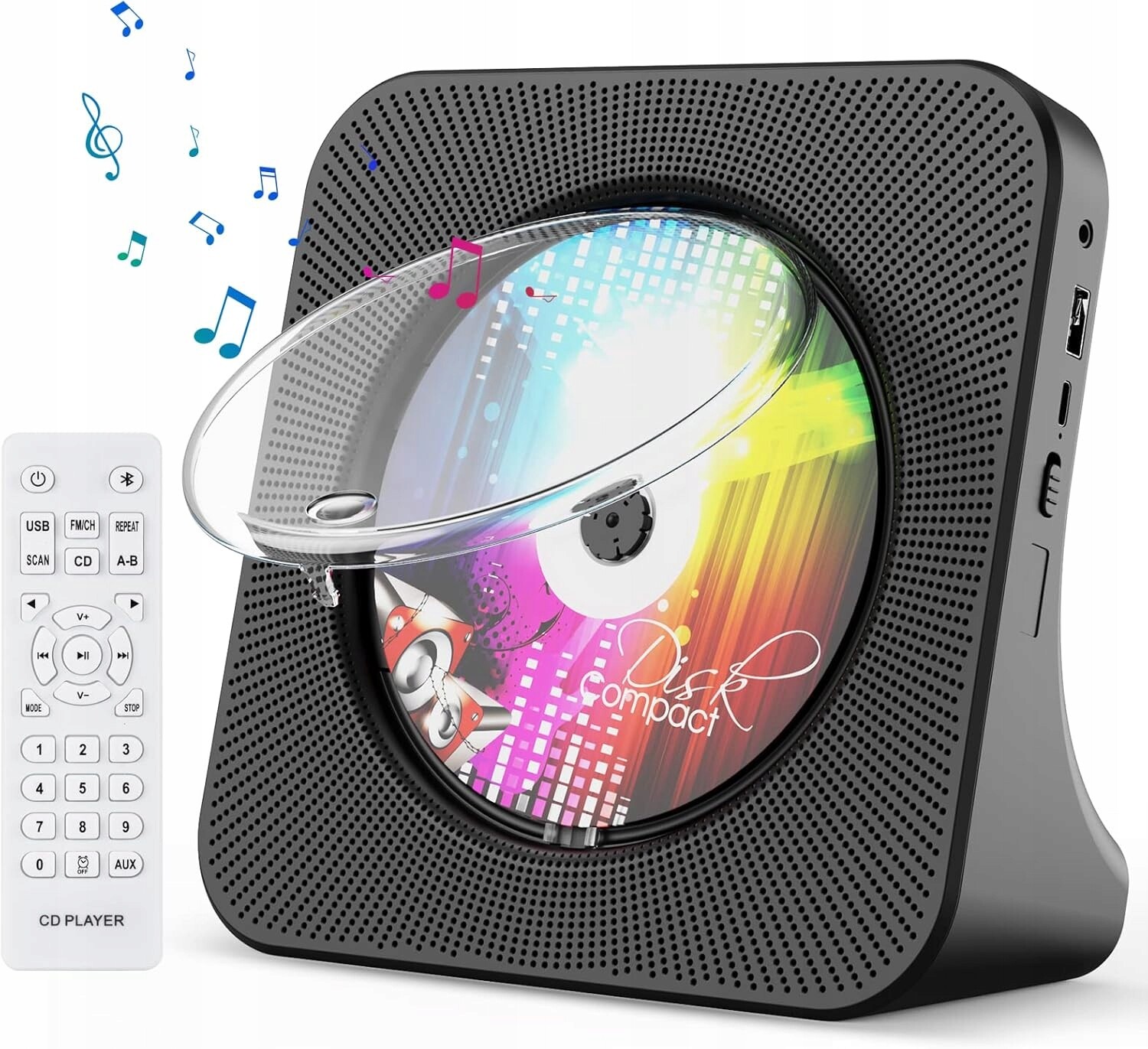 CD Přehrávač Gueray KC-806 Bezdrátový Bluetooth Stolní Černý