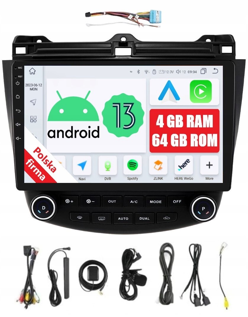 Rádio 2DIN Navigace Android Honda Accord 7 VII 4/64 Gb Dsp Carplay Lte