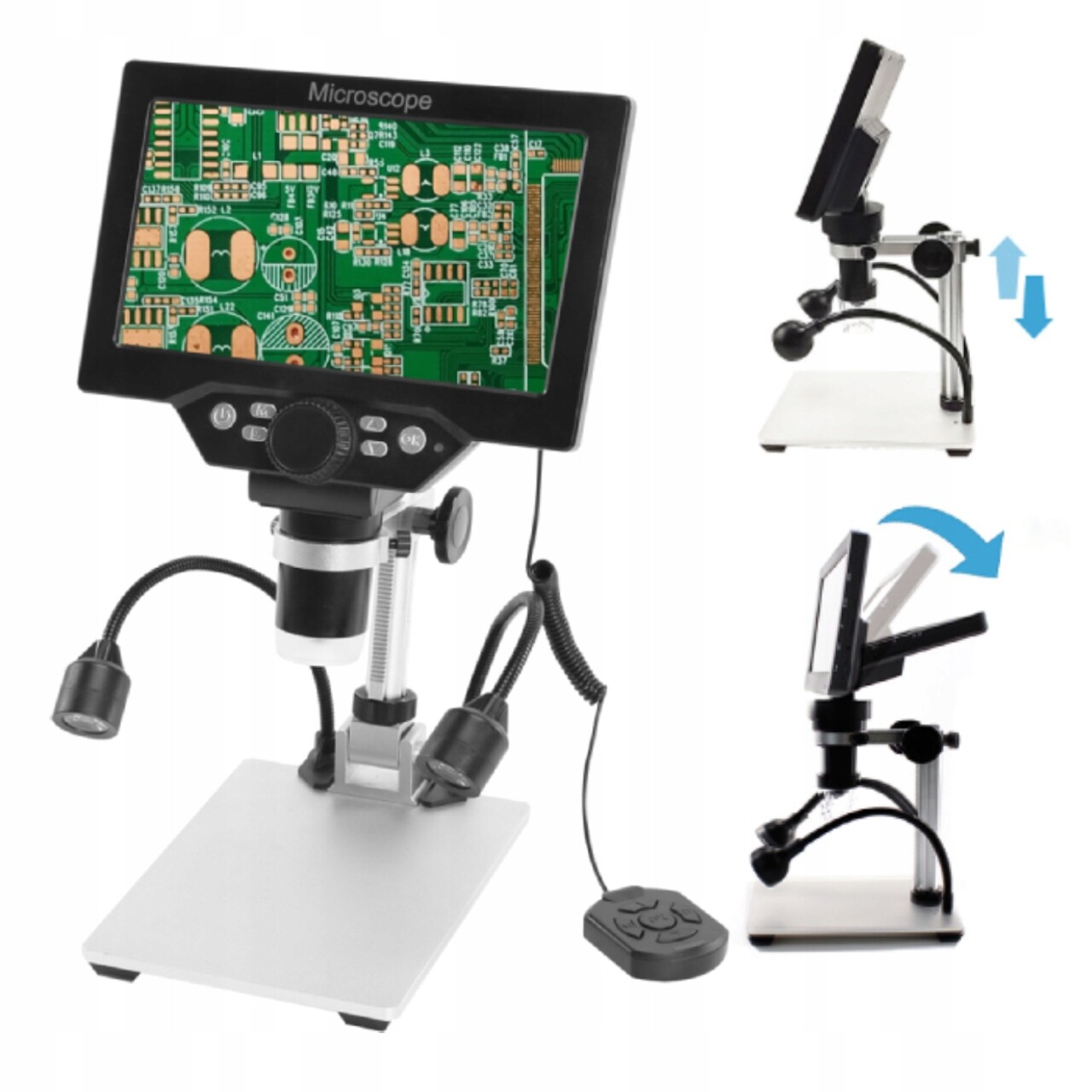 Digitální Mikroskop Elektroweb LCD Hd 12MP 1200X Zoom 2XLED Dálkové Ovládání