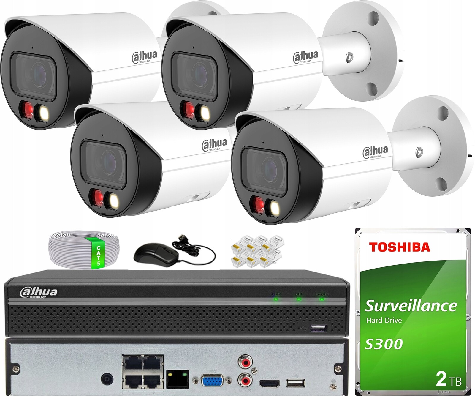 Sada pro monitorování PoE 4 kamer WizSense IPC-HFW2549S-S-IL-0280B Dahua