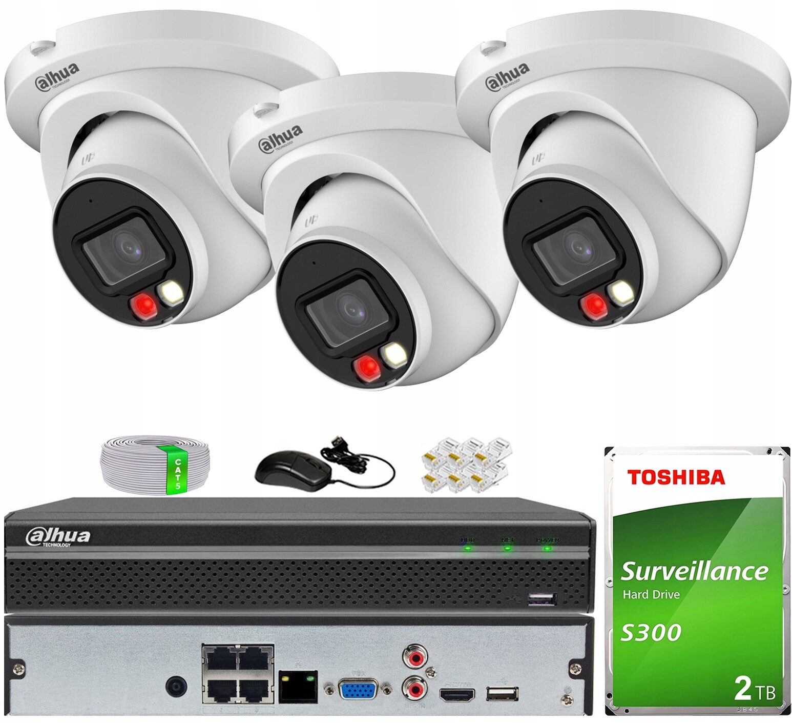 Sada pro monitorování Ip PoE 3 kamery WizSense Dahua IPC-HDW2849TM-S-IL-0280B