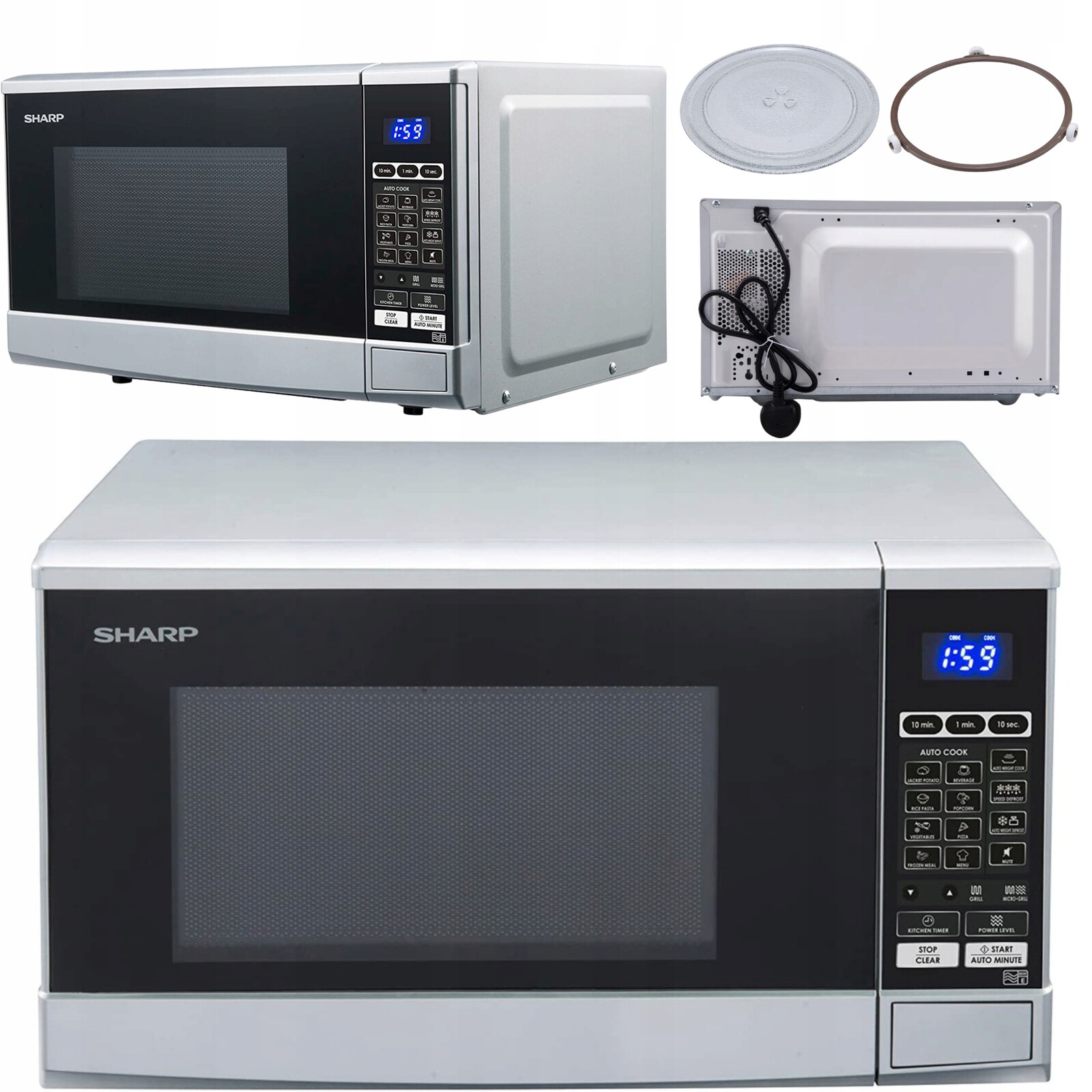 Mikrovlnná Trouba Sharp R670S Grill stříbrná 800 W