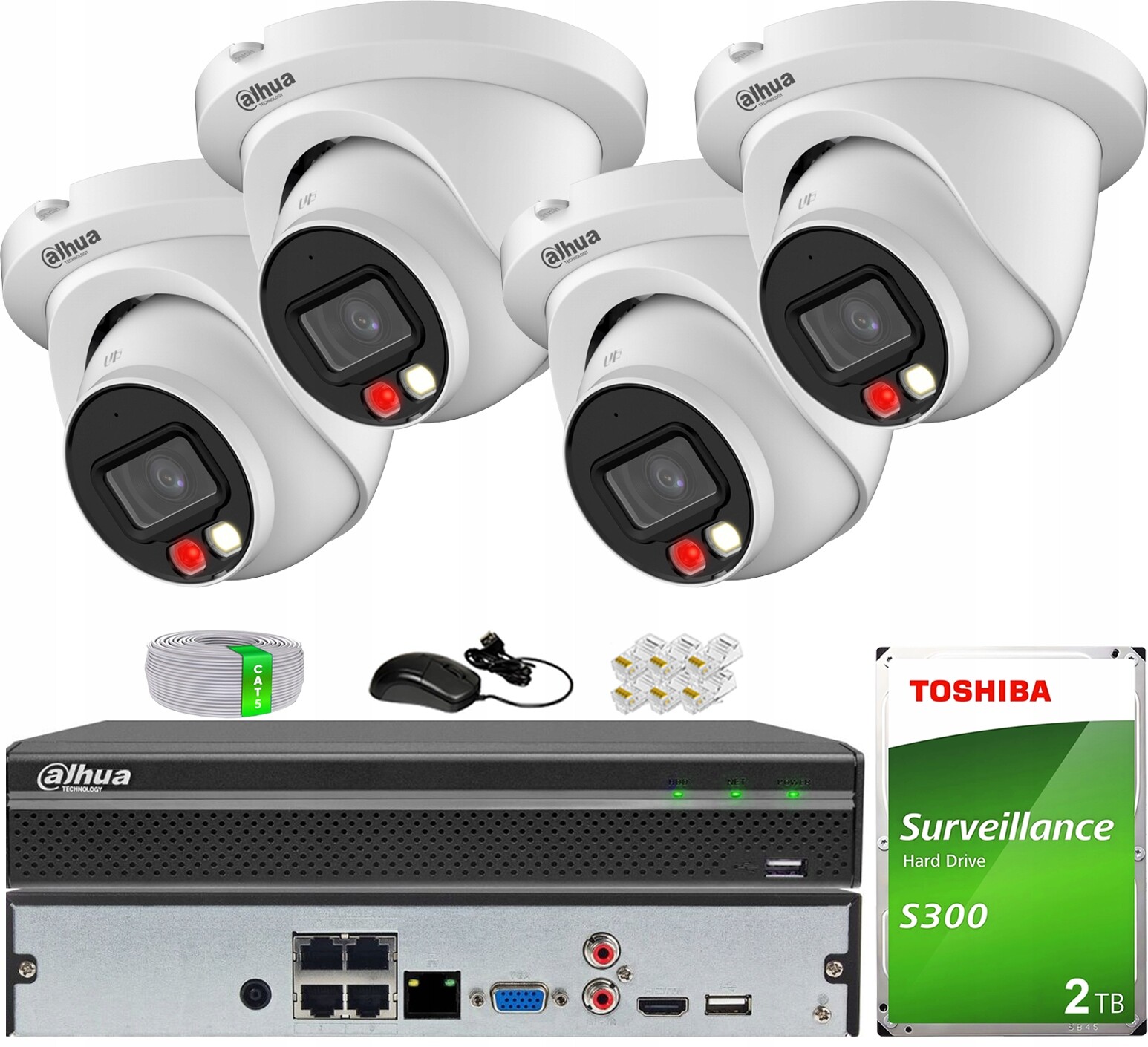 Sada pro monitorování Ip PoE 4 kamery WizSense Dahua IPC-HDW2849TM-S-IL-0280B