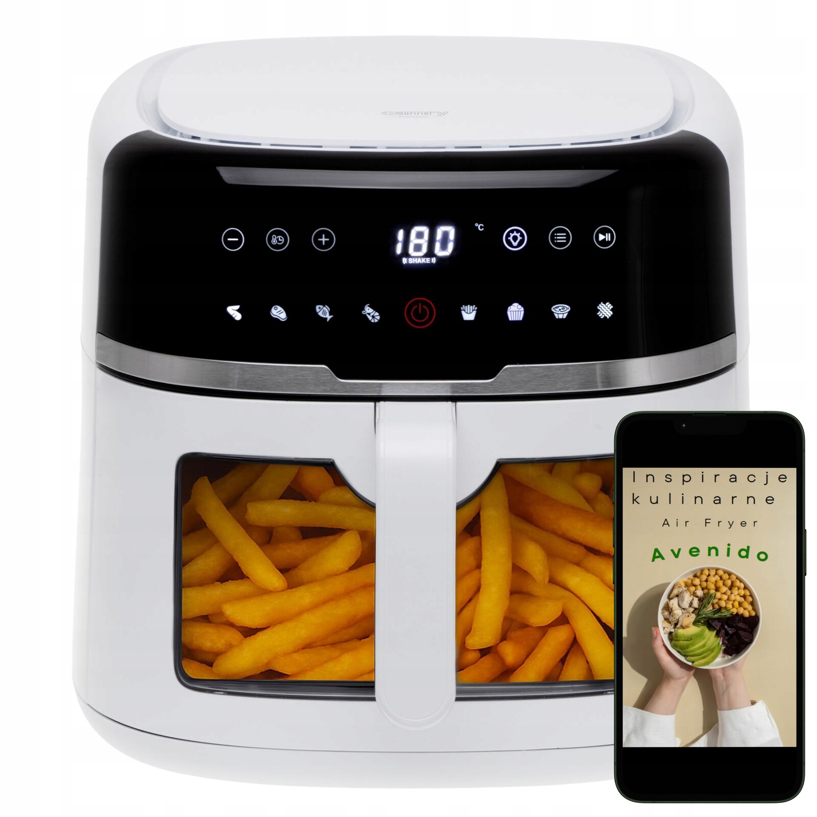 Air Fryer Fritéza bez tuku 8 l Fritéza XXL 2500 W 9 programů