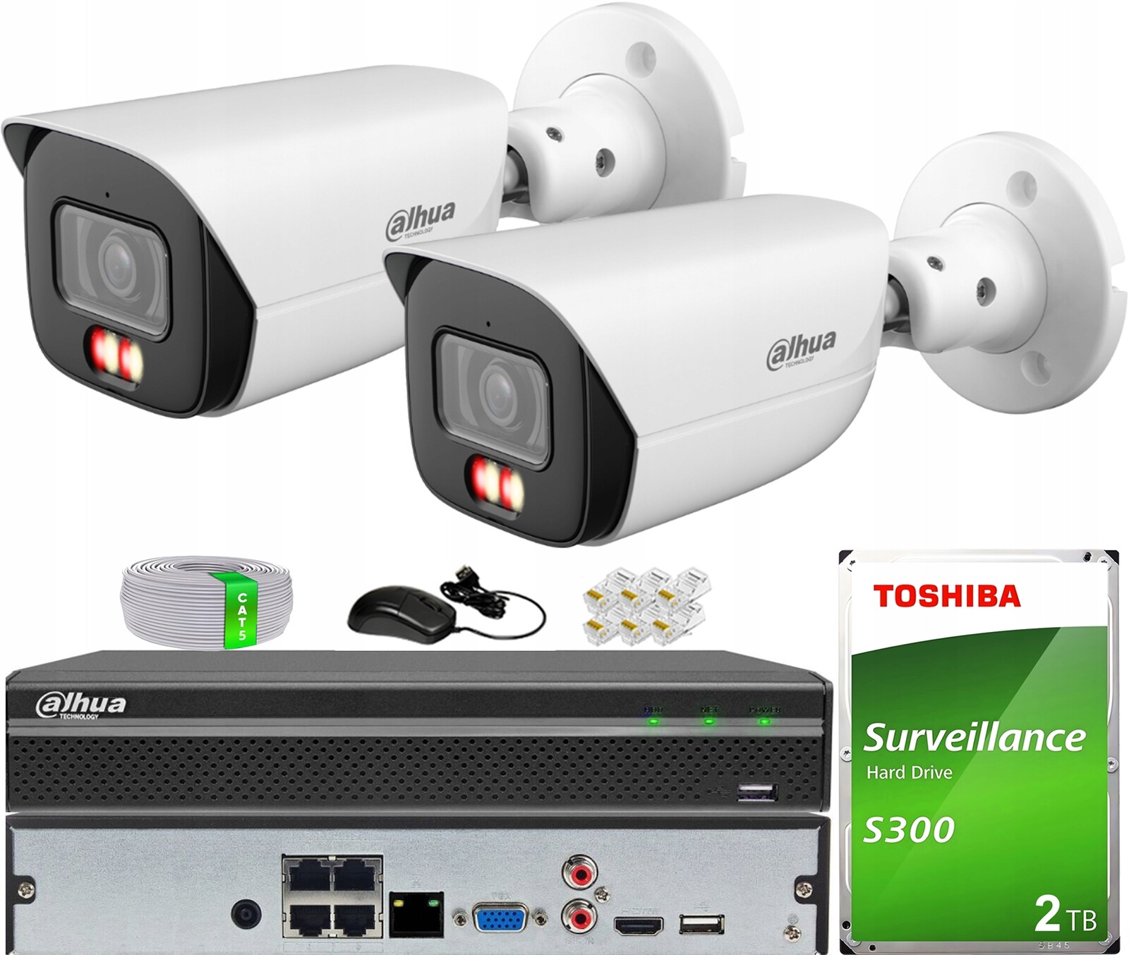 Sada pro monitorování PoE 2 kamery WizSense IPC-HFW3649E-S-IL Dahua