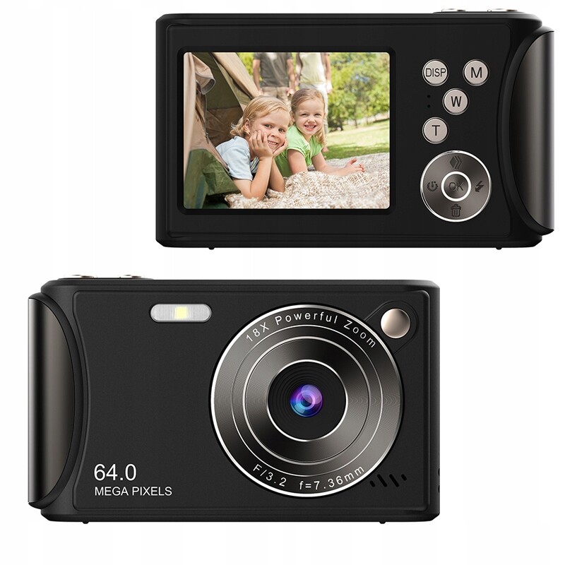 Digitální fotoaparát Xrec Q18 Fotografie 64MP Videa 4K 30fps 18x Zoom AntiShake