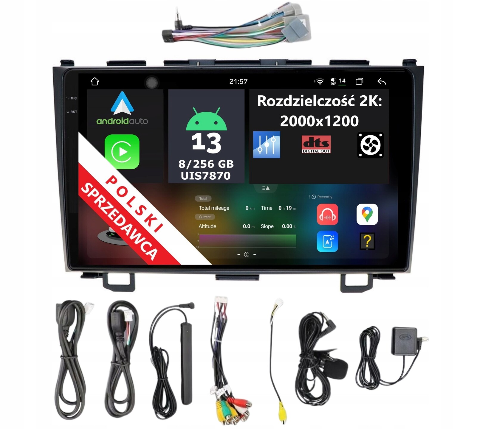 Radio Navigace Android Honda Cr-v Crv 3 III 8/256 Gb Dsp Dts Carplay Lte