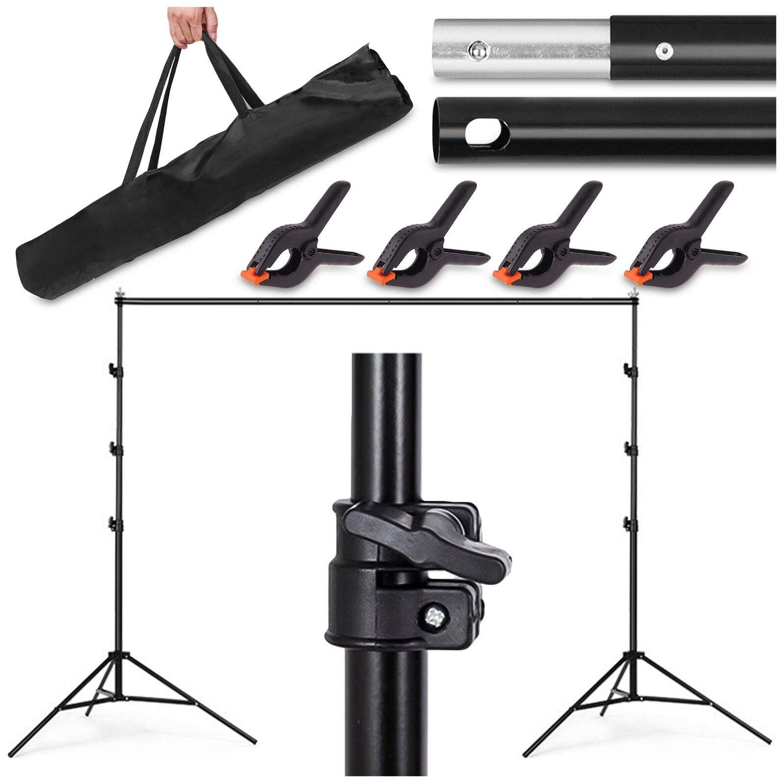 Stativ Pro Fotografické Pozadí Sada Pozadí Do Studia 300 x 300 CM Svorky Pouzdro