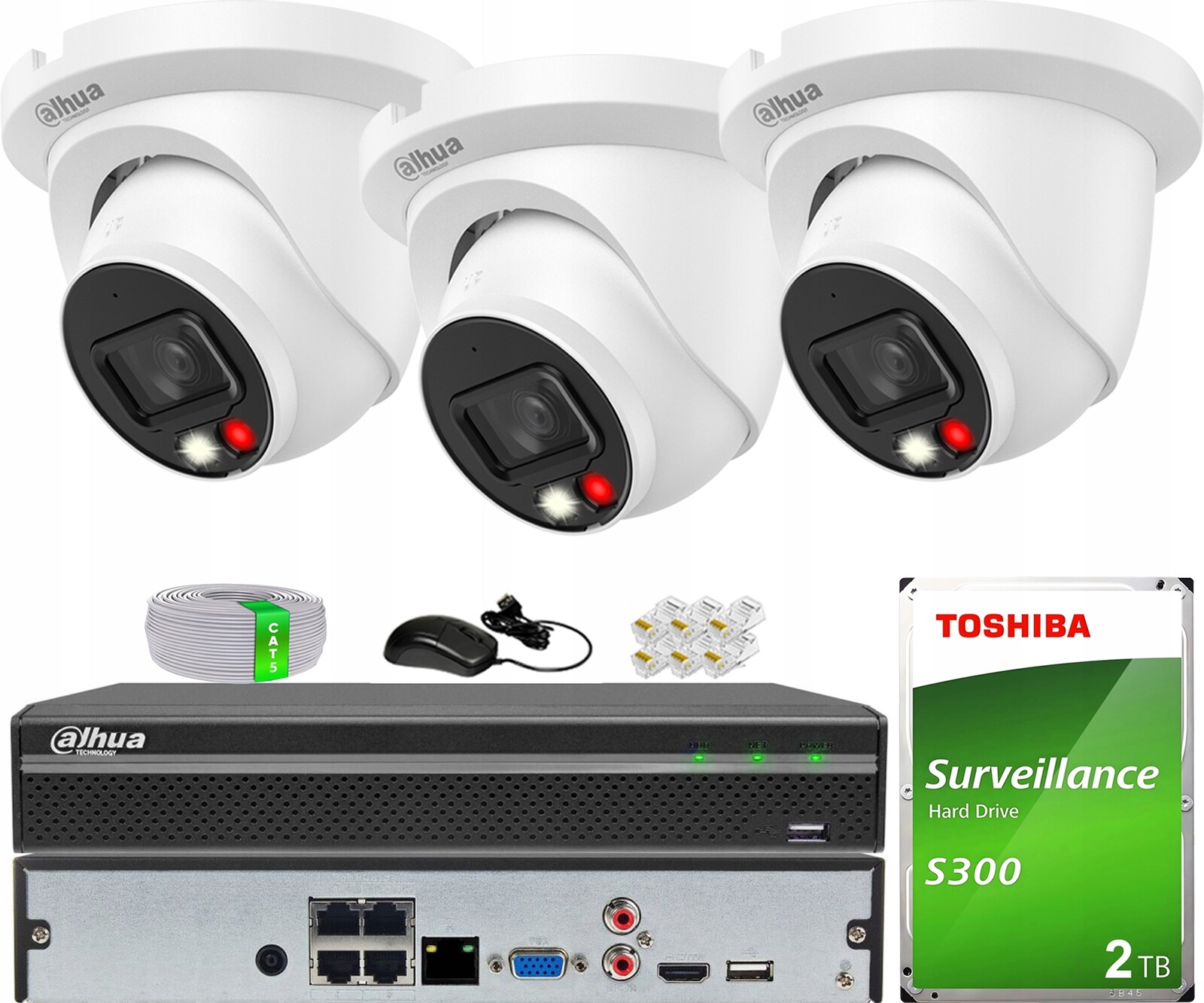 Ip monitorovací sada PoE 3 kamery IPC-HDW2649TM-S-IL-0280B WizSense Dahua