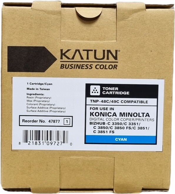 Toner Katun TNP48C TNP49C 47877 Konica Minolta bizhub C3350 C3850 C3850FS