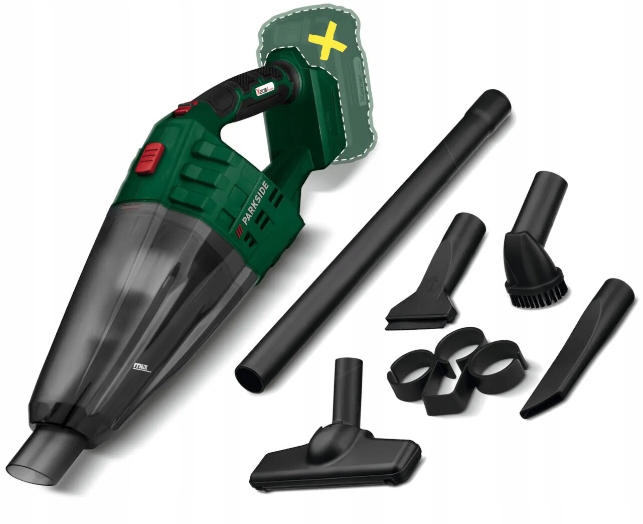 Ruční akumulátorový vysavač 20 V na mokro i sucho Parkside Příslušenství