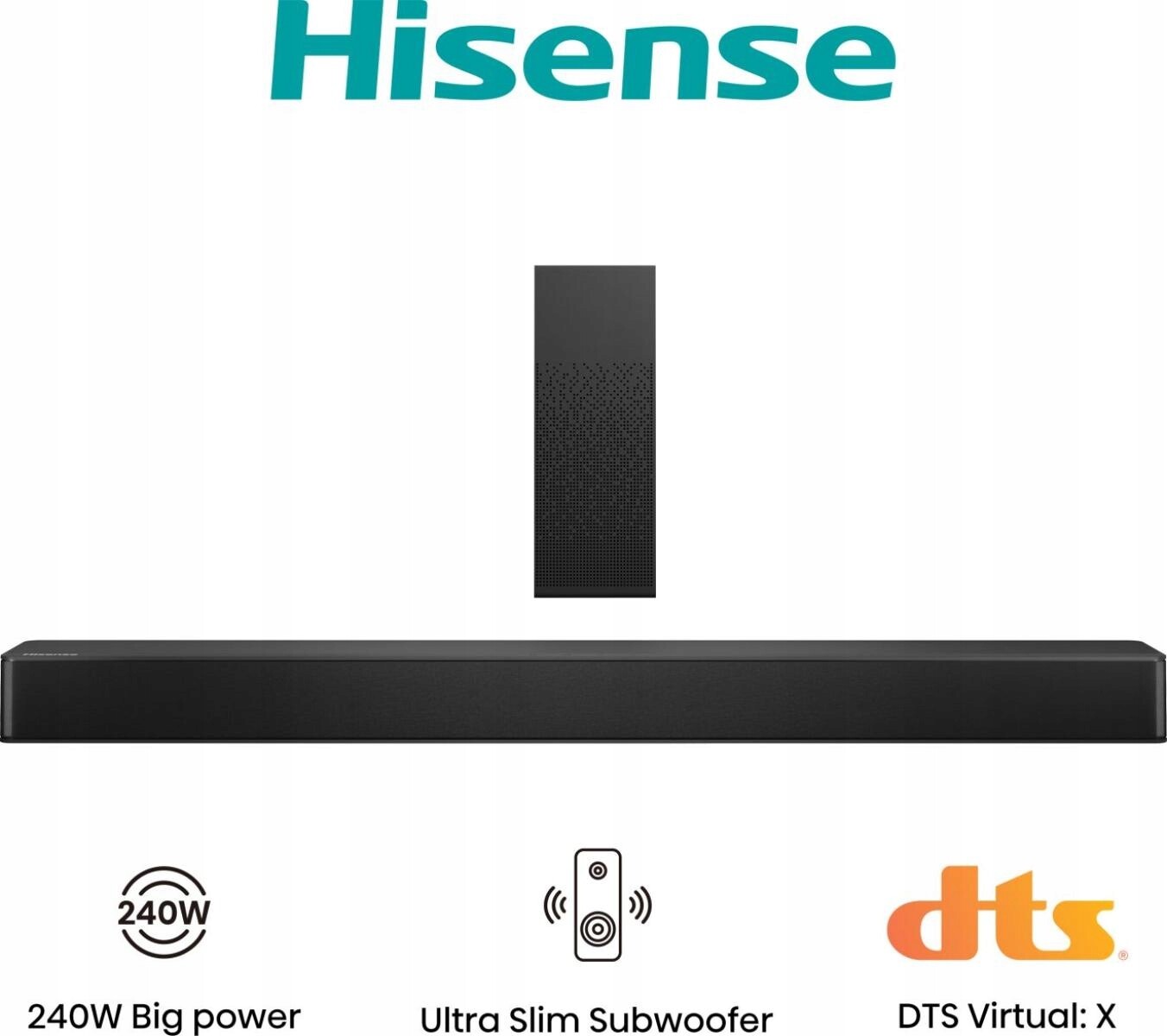 Hisense HS2100 Soundbar 2.1 Sada domácího kina 240W Dolby Audio
