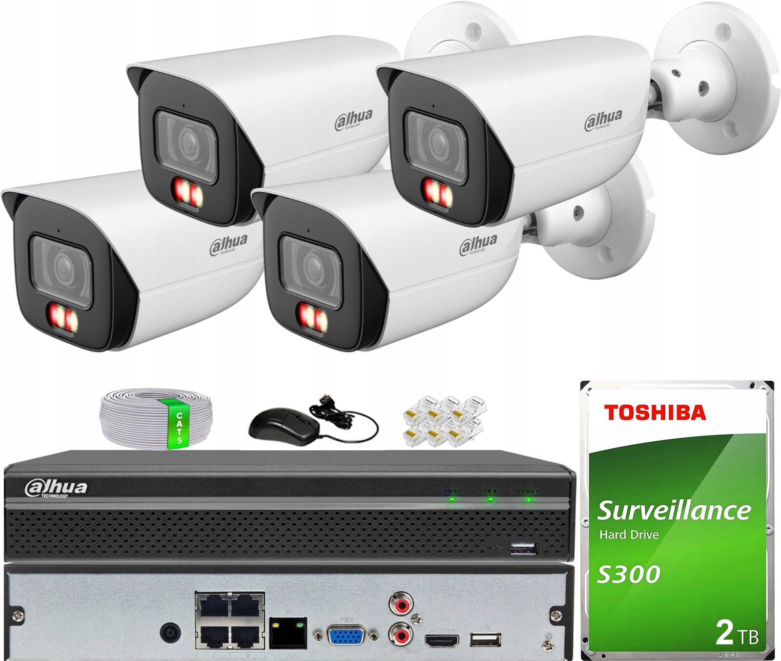 Sada pro monitorování PoE 4 kamery WizSense IPC-HFW3649E-S-IL Dahua