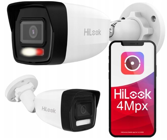 Ip kamera 4MPx HiLook by Hikvision IPCAM-B4-30DL Hybrid Light PoE mikrofon