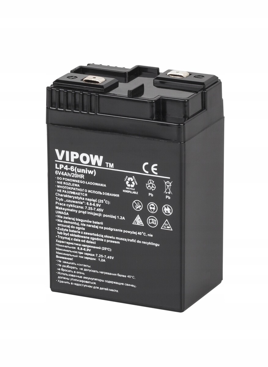 BAT0204 Akumulátor zelený Vipow 6V 4Ah (univ.)