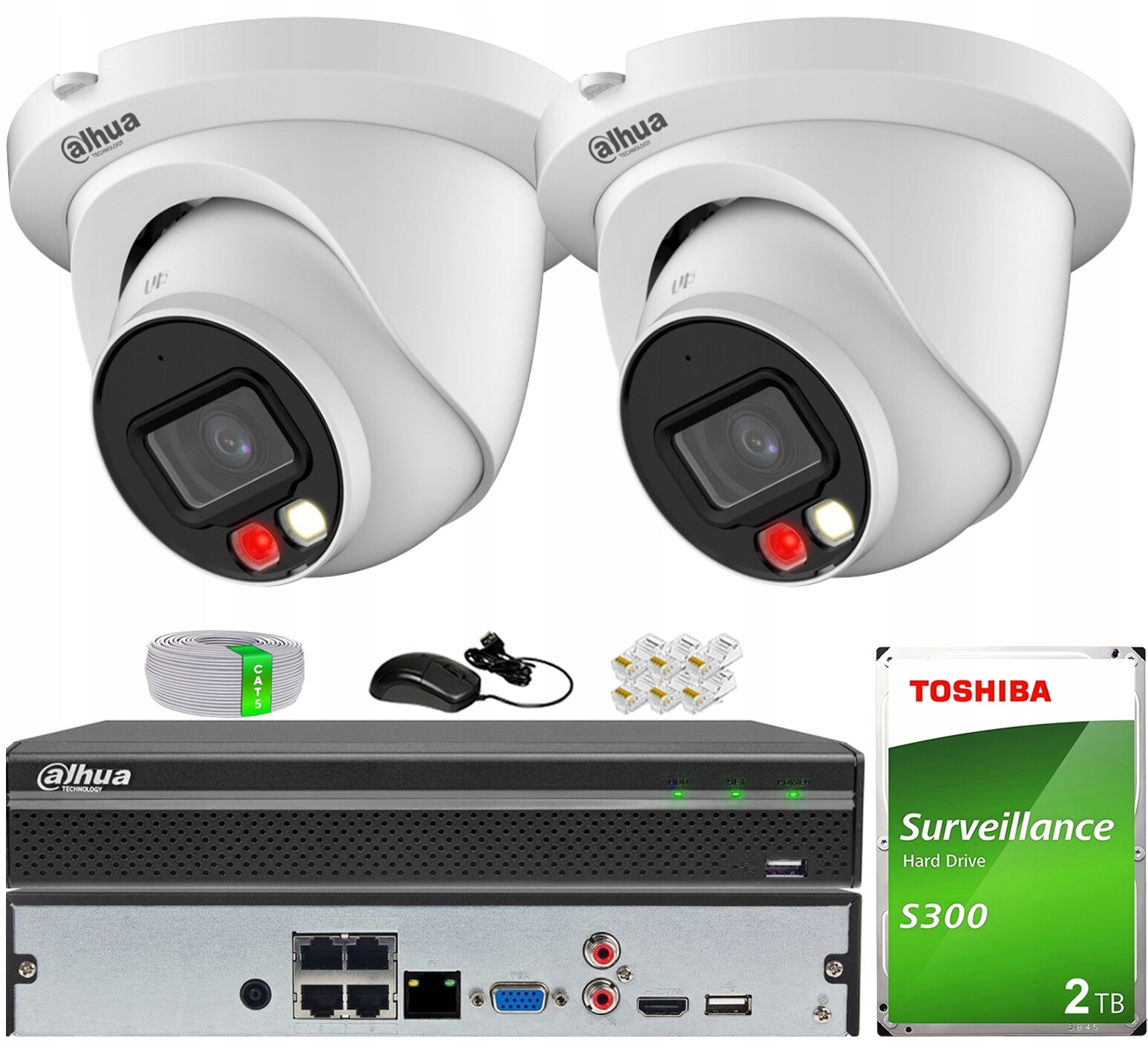 Sada pro monitorování Ip PoE 2 kamery WizSense Dahua IPC-HDW2849TM-S-IL-0280B