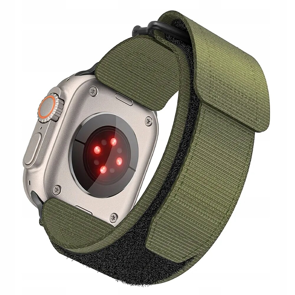 Pásek pro Apple Watch Forcell F-Design FA05 suchý zip nylon 38 40 41 mm bylina