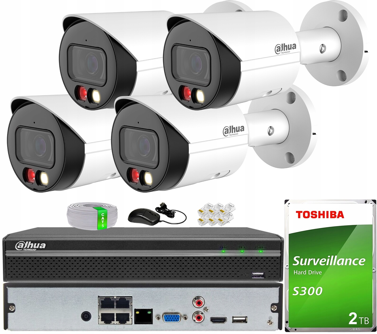 Sada pro monitorování PoE pro 4 kamery WizSense IPC-HFW2849S-S-IL Dahua 2TB