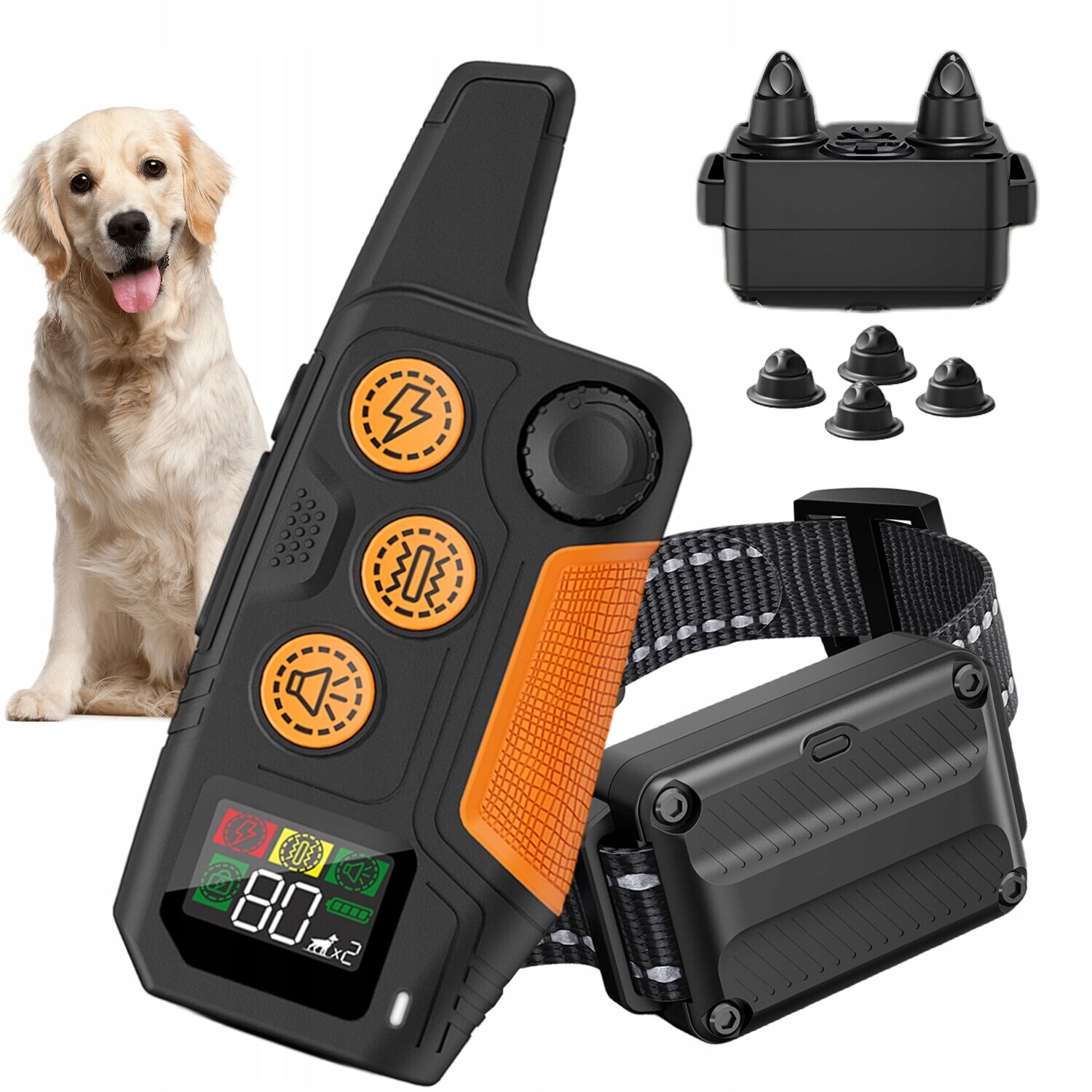 Výcvikový obojek pro psa s dosahem 600 m a dálkovým ovládáním