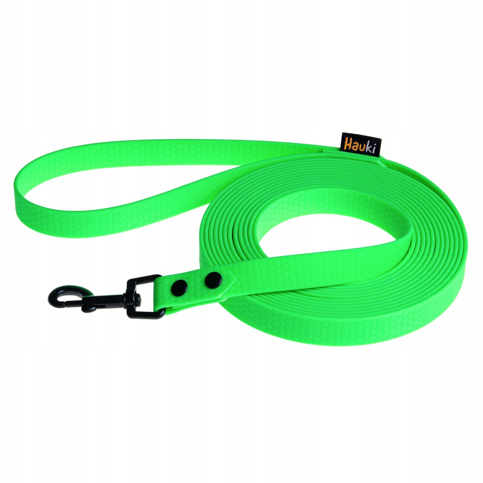 Tréninková Šňůra 15 M. Vodítko Pro Psa. Zelená, Černé Prvky. Vzor Hexa