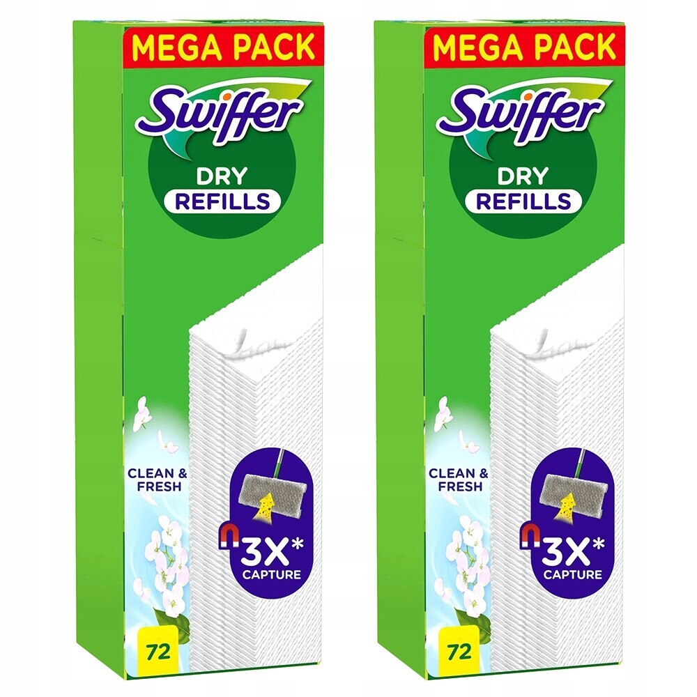 2x Vložka Do Mopu Plochá Swiffer Dry Refills Nástavec Na Mop 72KS