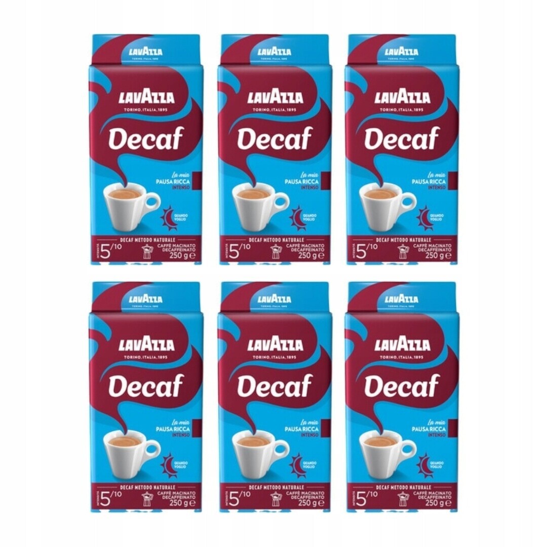 Mletá káva Dek Intenso 6x250 g Lavazza
