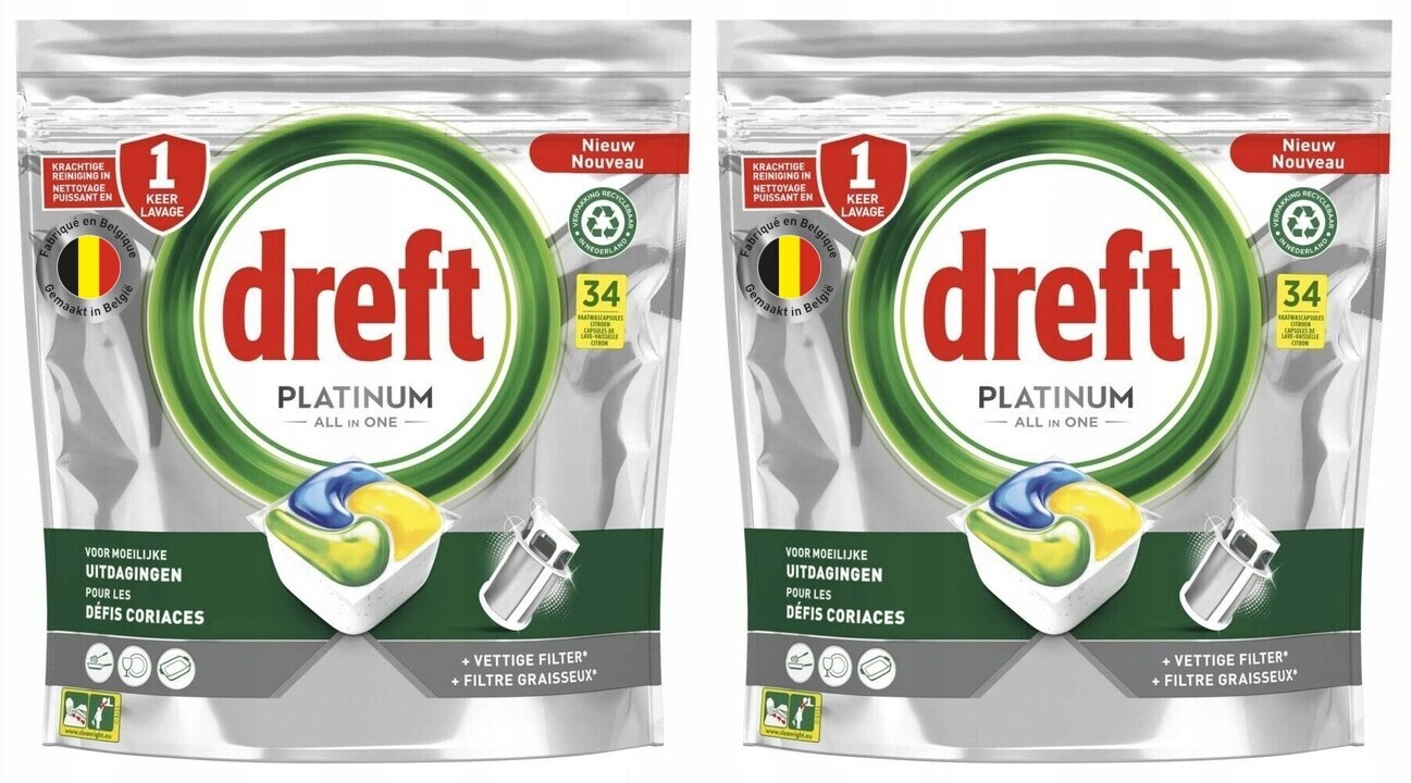 Kapsle do myčky Dreft All in One platinum 2 x 34 ks