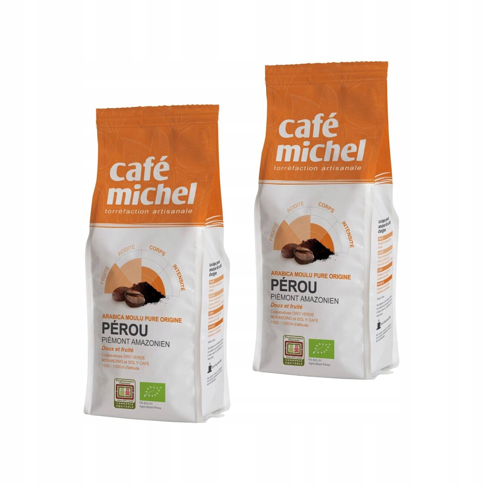 2x Mletá Káva Arabica 100% Peru Fair Trade Bio 250g Cafe Michel